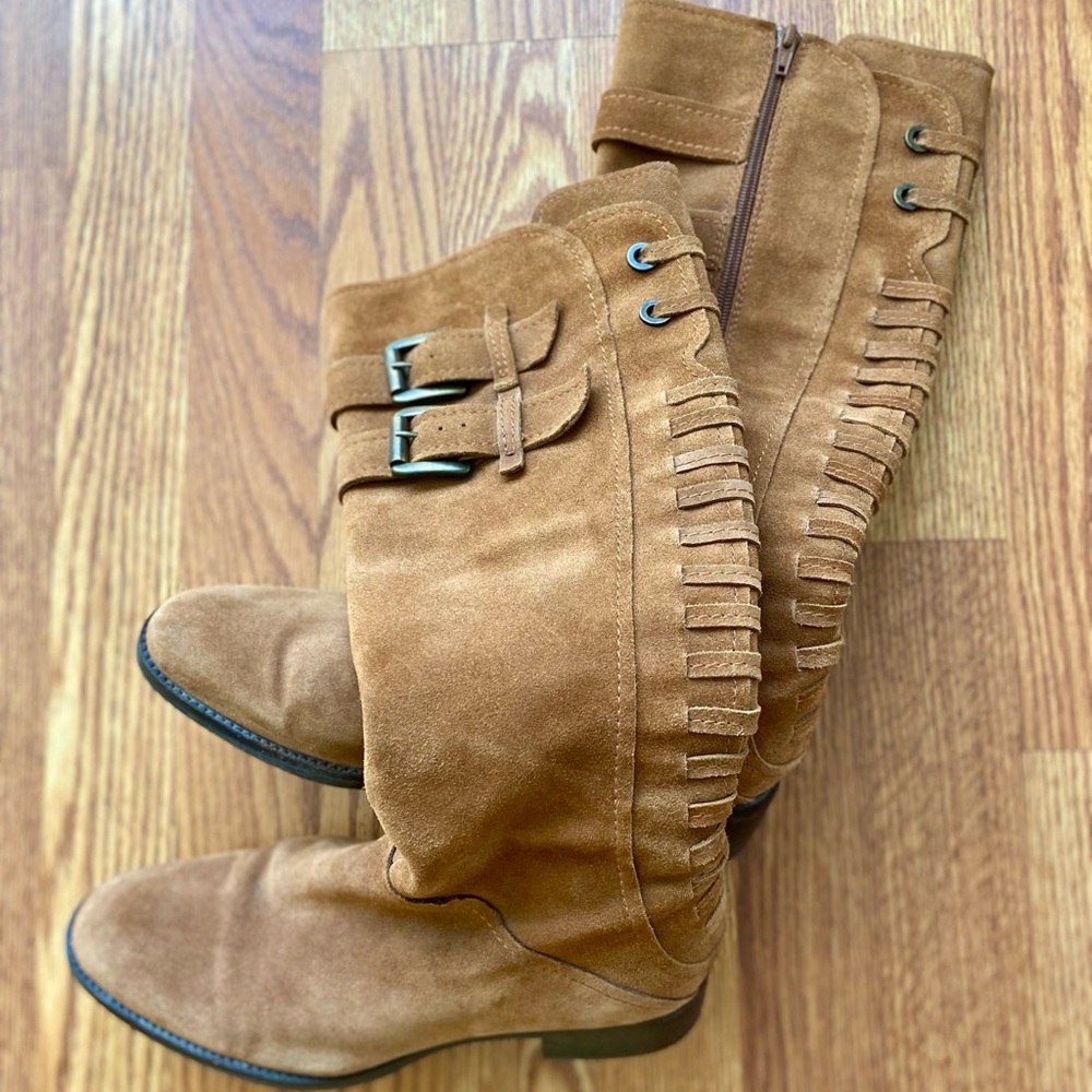 Apepazza Tan Suede Heeled Boots - Picture 5 of 9
